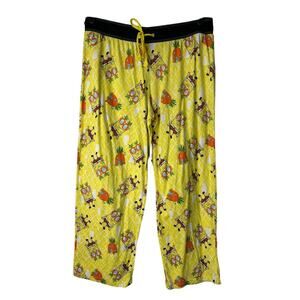 Spongebob Squarepants Sleepwear Size L 12-14 Yellow Pineapple Cotton Pajama Pant